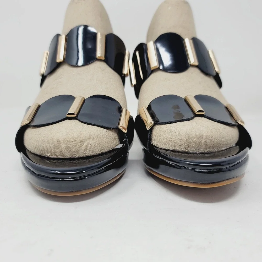 4th Season Women's Pumps Sz 9.5 M Black High Heels Sandals Shoes